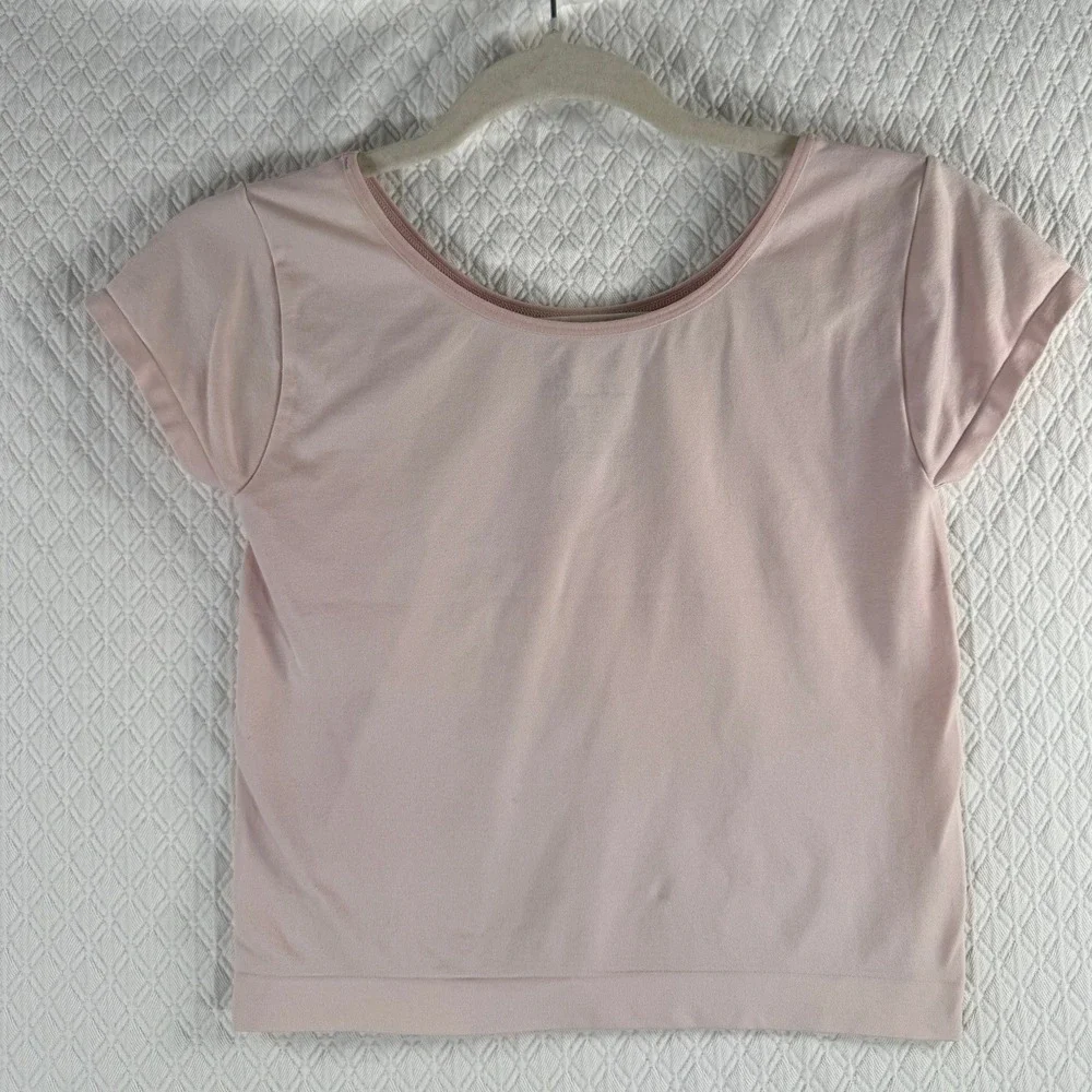 Intimately Free People Seamless Baby‎ Tee M/L Blush Pink Scoop Neck Crop Top